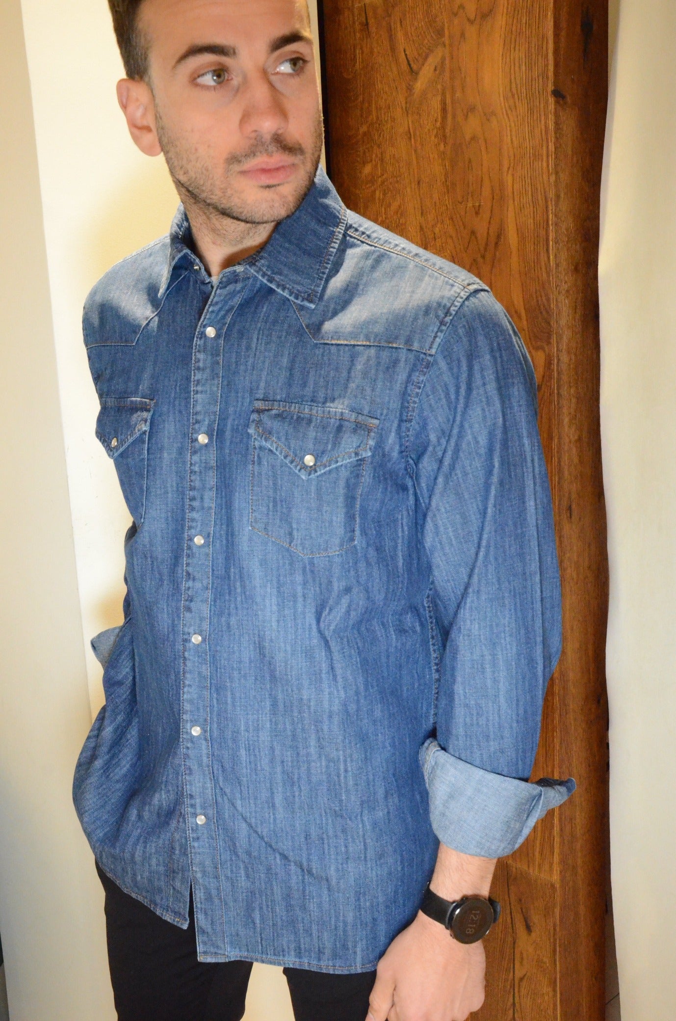 Reing Italia Camicia di Jeans Modello Texas