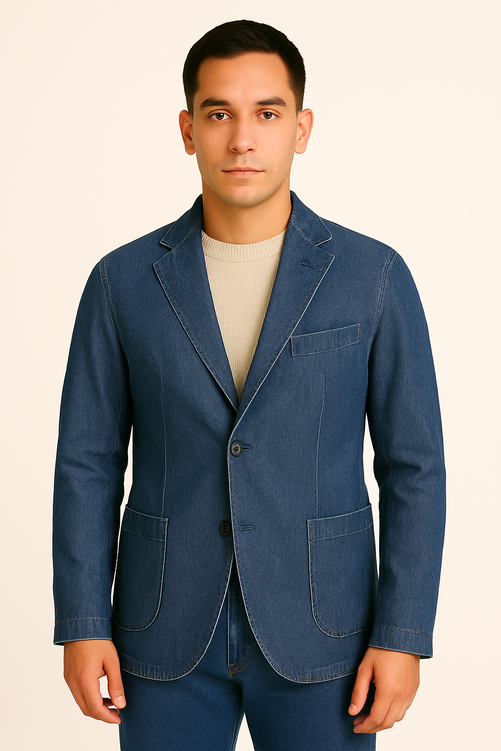 GALÀ Giacca Monopetto Effetto Jeans d.4