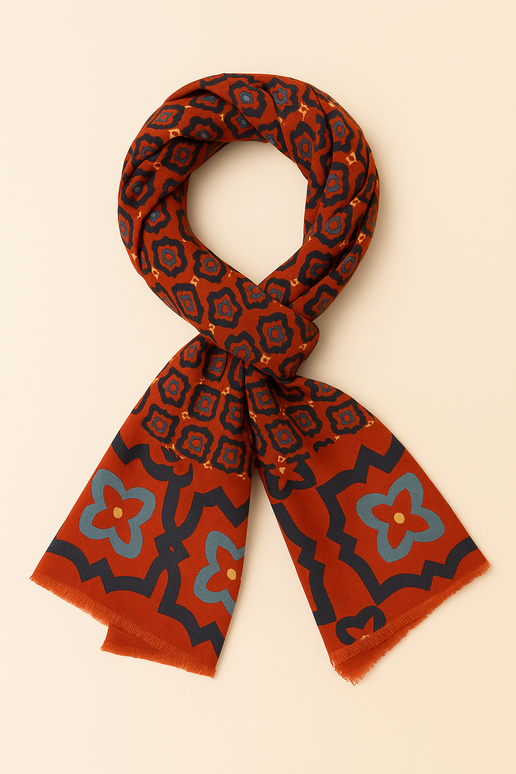 Giglio Milano sciarpa fantasia geometrica floreale