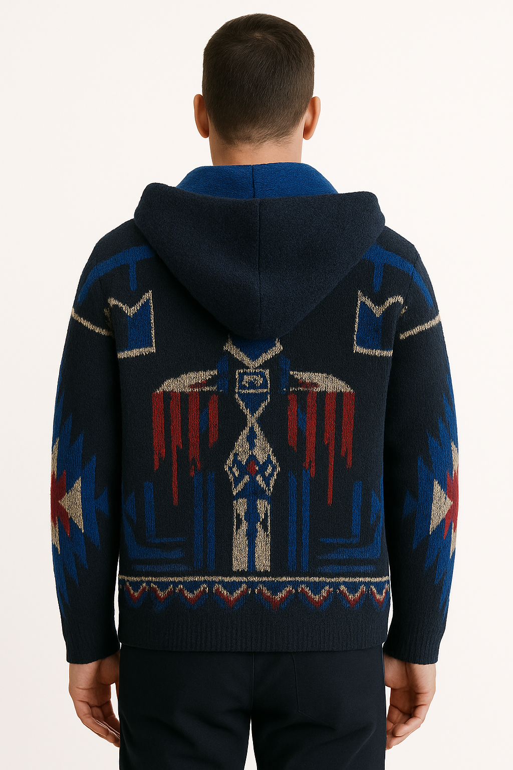 Telacruda Cardigan con cappuccio Logato