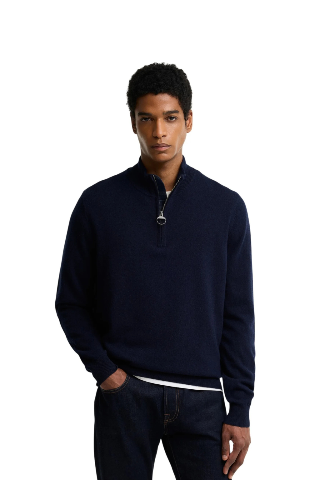 Barbour  Ronson Tartan Trim Half Zip