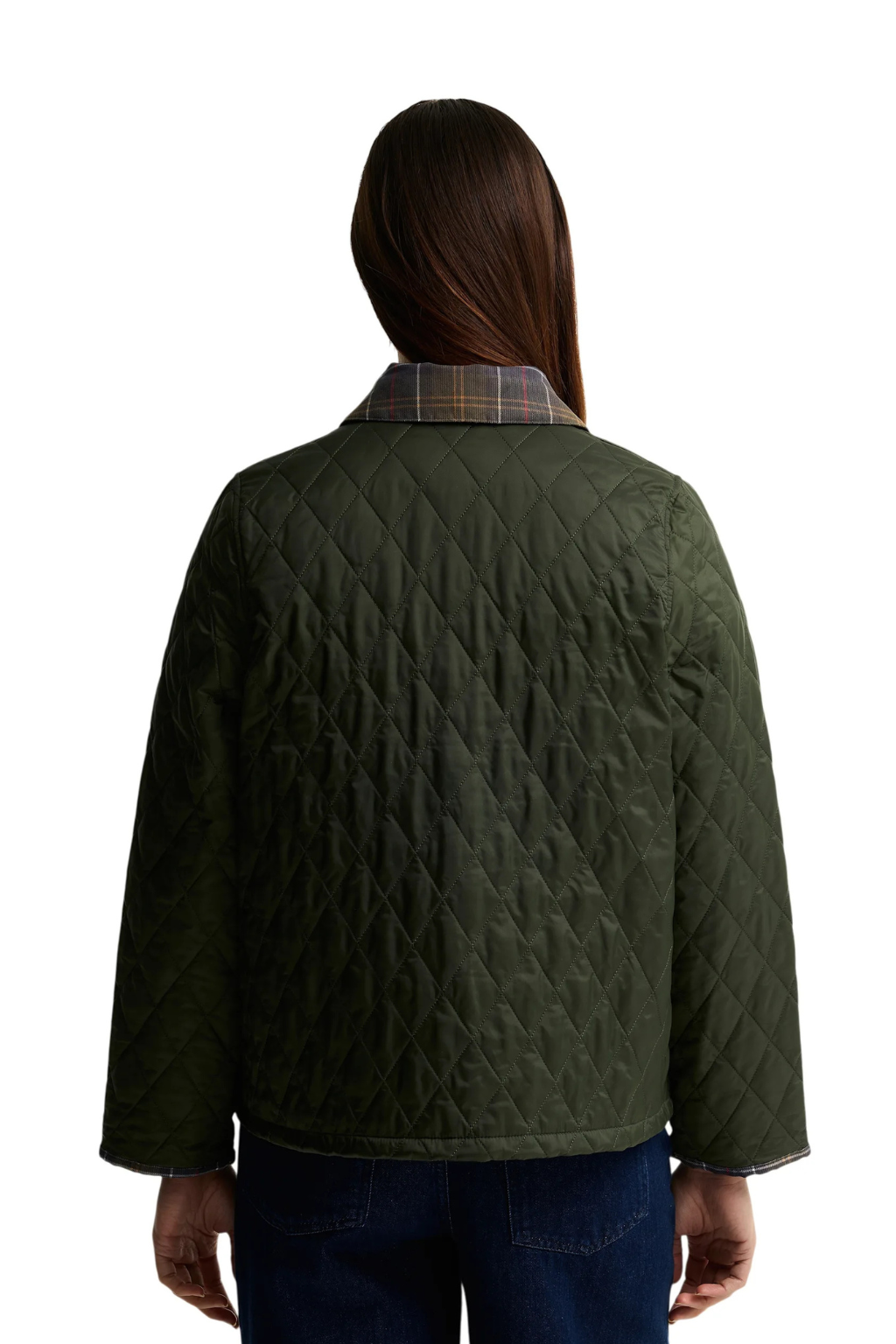 Barbour giacca Icons Tartan Collar Cropped Liddesdale Quilted