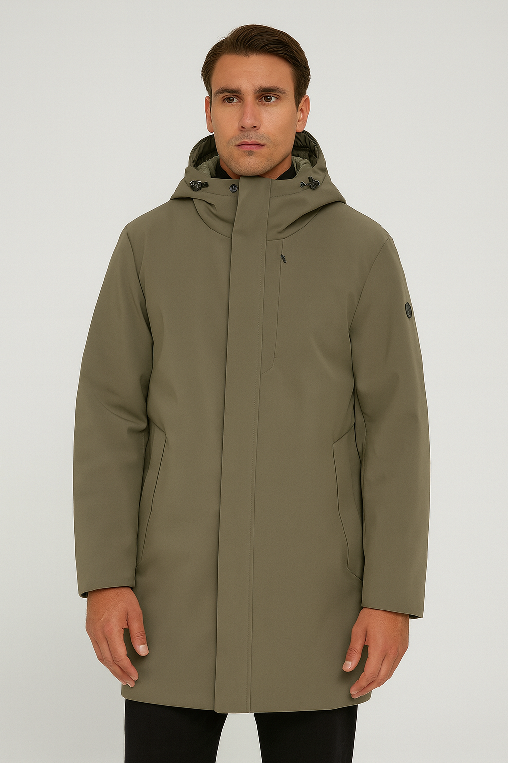 Homeward perth 4 way stretch hooded long technical jacket
