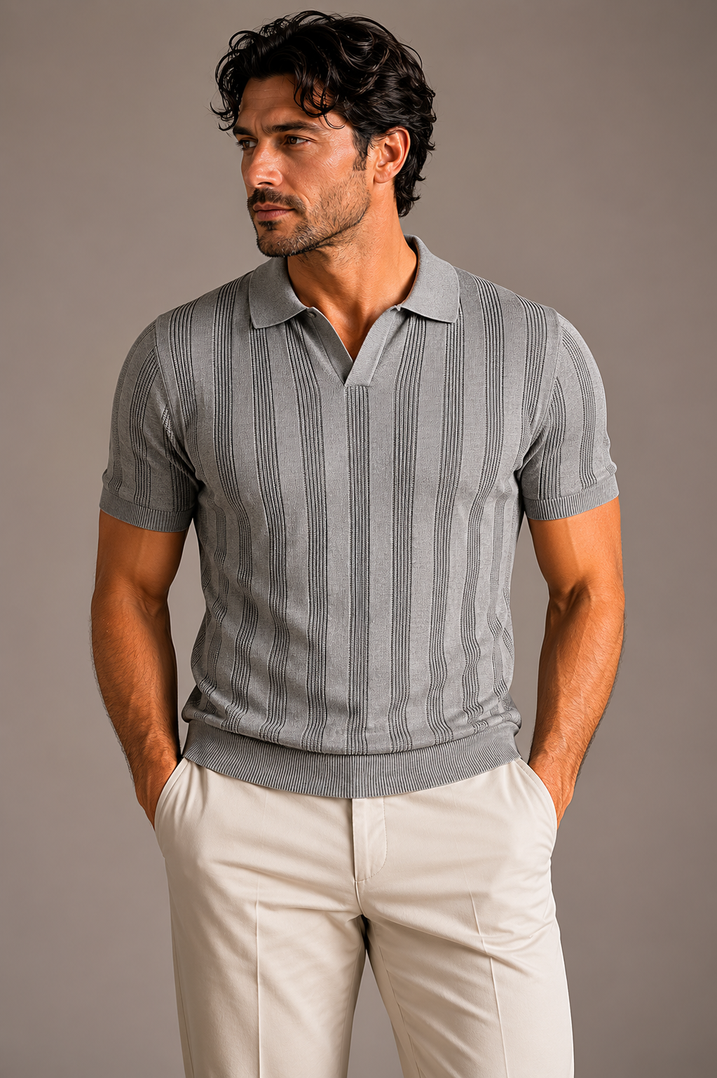 Post Scriptum Polo a righe colore su colore
