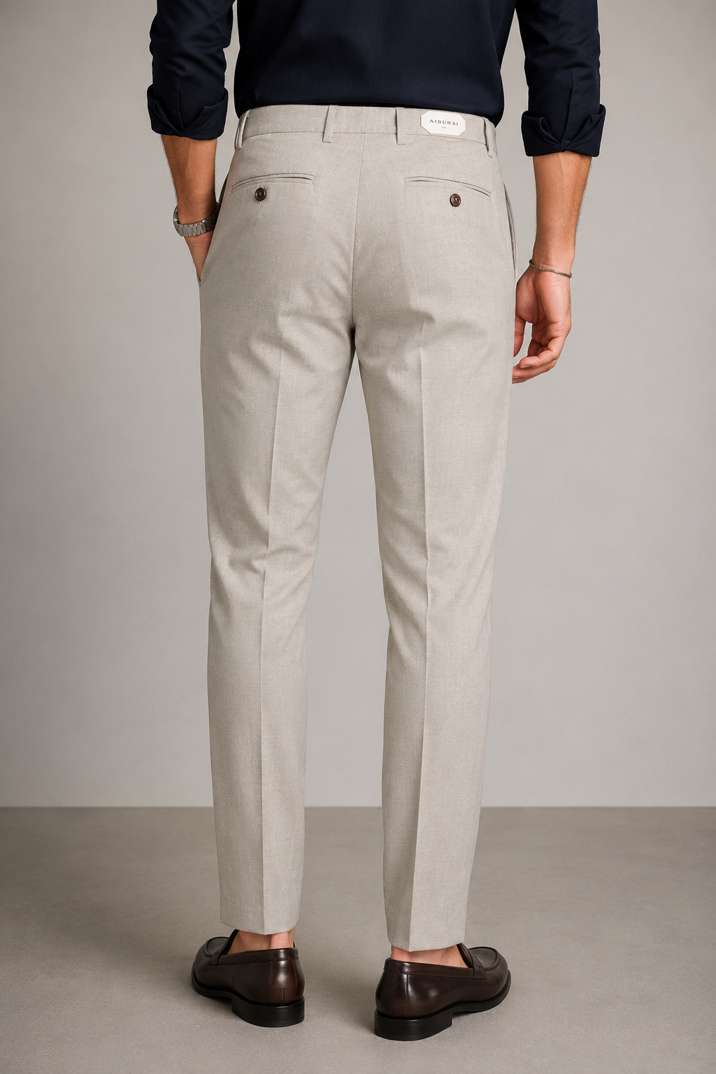 AIBURAI Pantalone Sartoriale  Slim Fit con Pence
