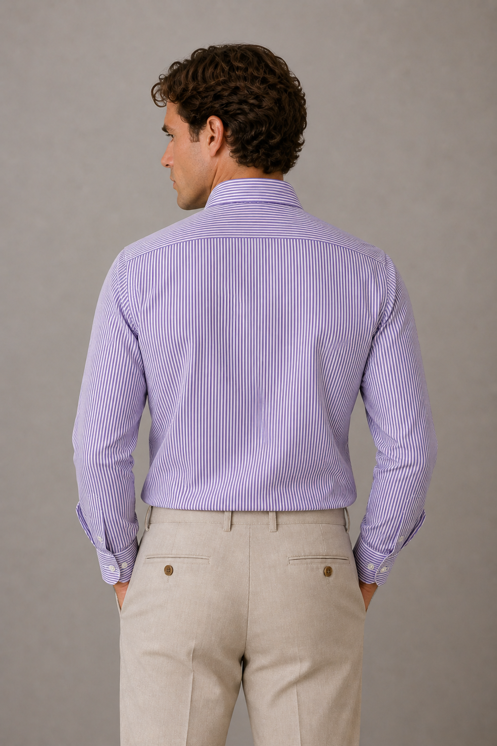 Giglio Milano Camicia righe viola