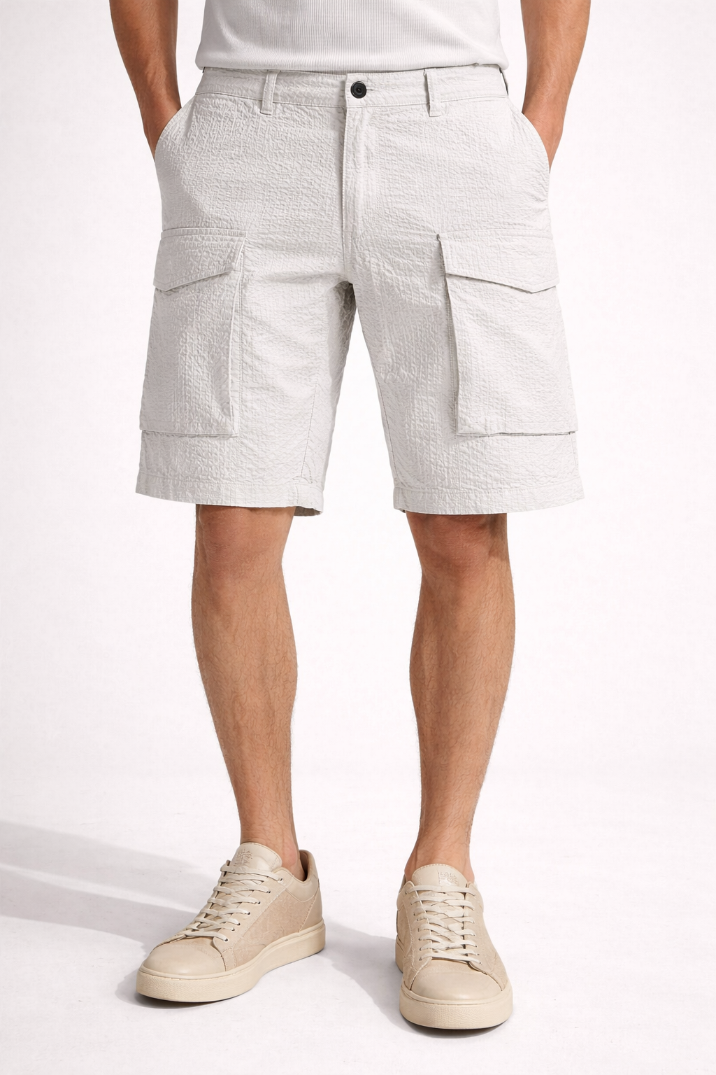 SH ZERO positano-seersucker short cargo large