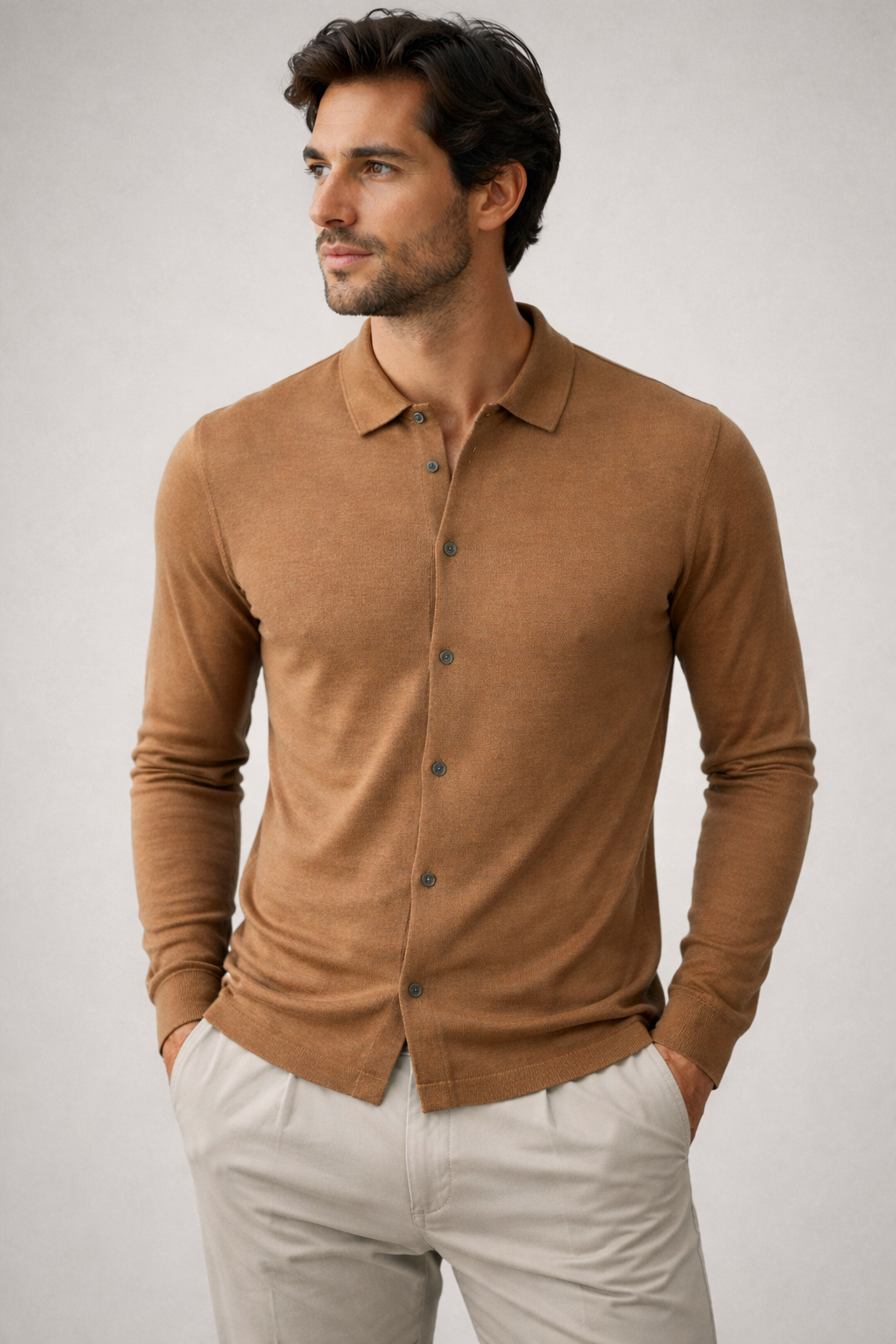 Blu Cashmere  POLO CAMICIA tubolare  fin.16