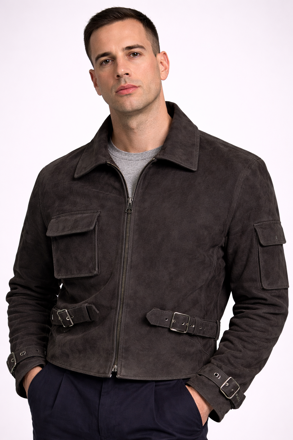 Giglio Milano giubbotto in camoscio cropped