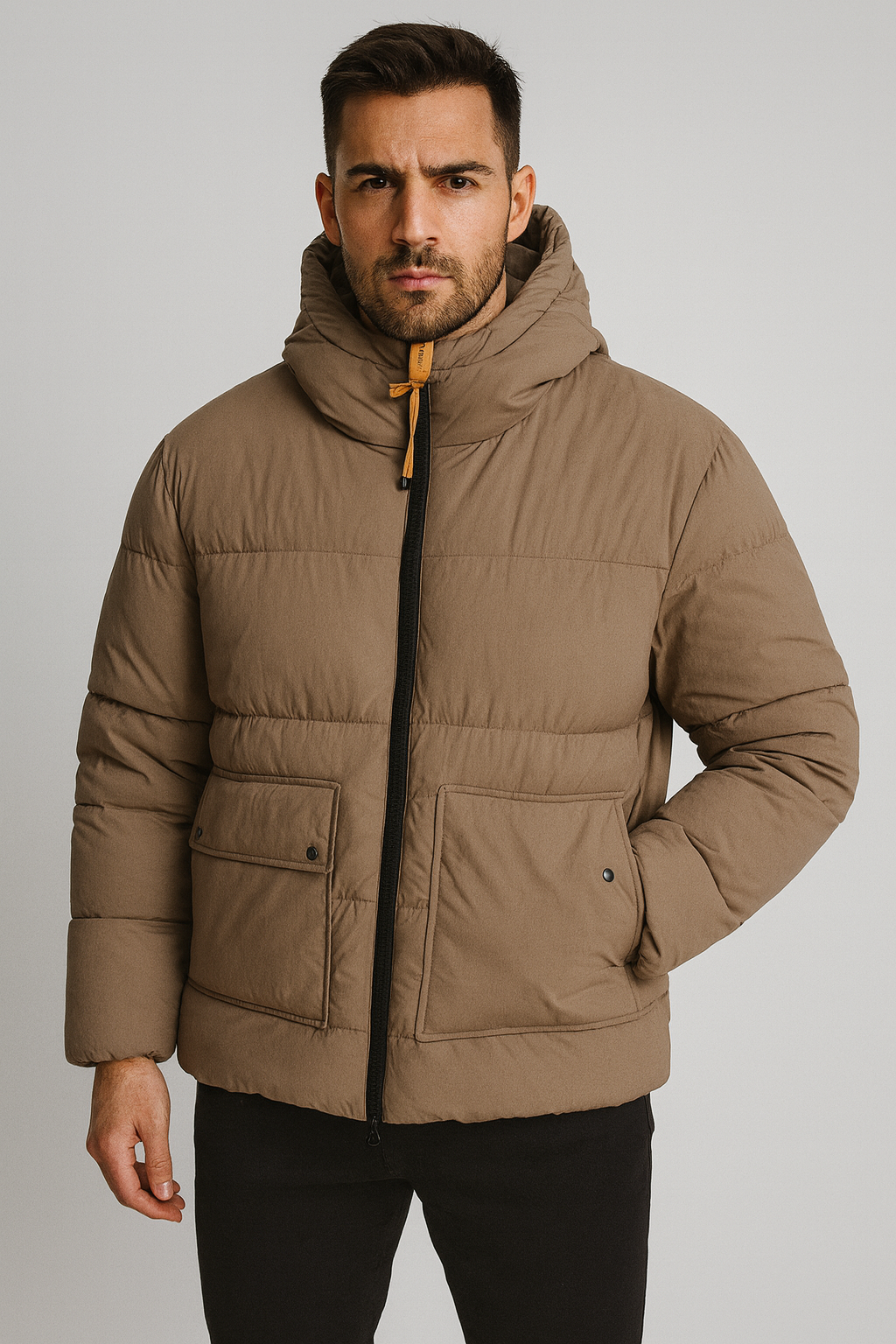 Homeward frohm washed nylon detachable collar puffer