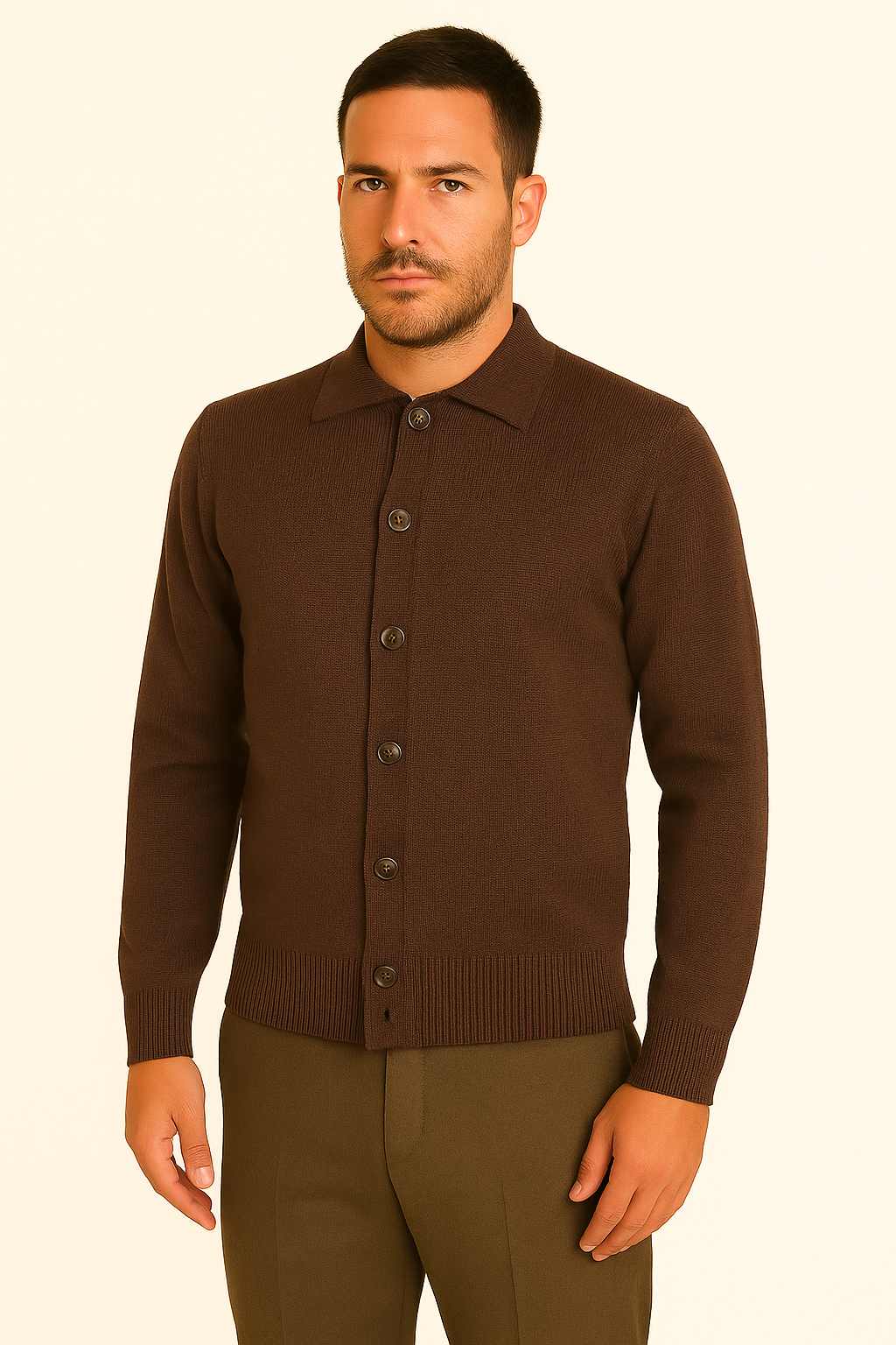 MASQ Cardigna con collo camicia