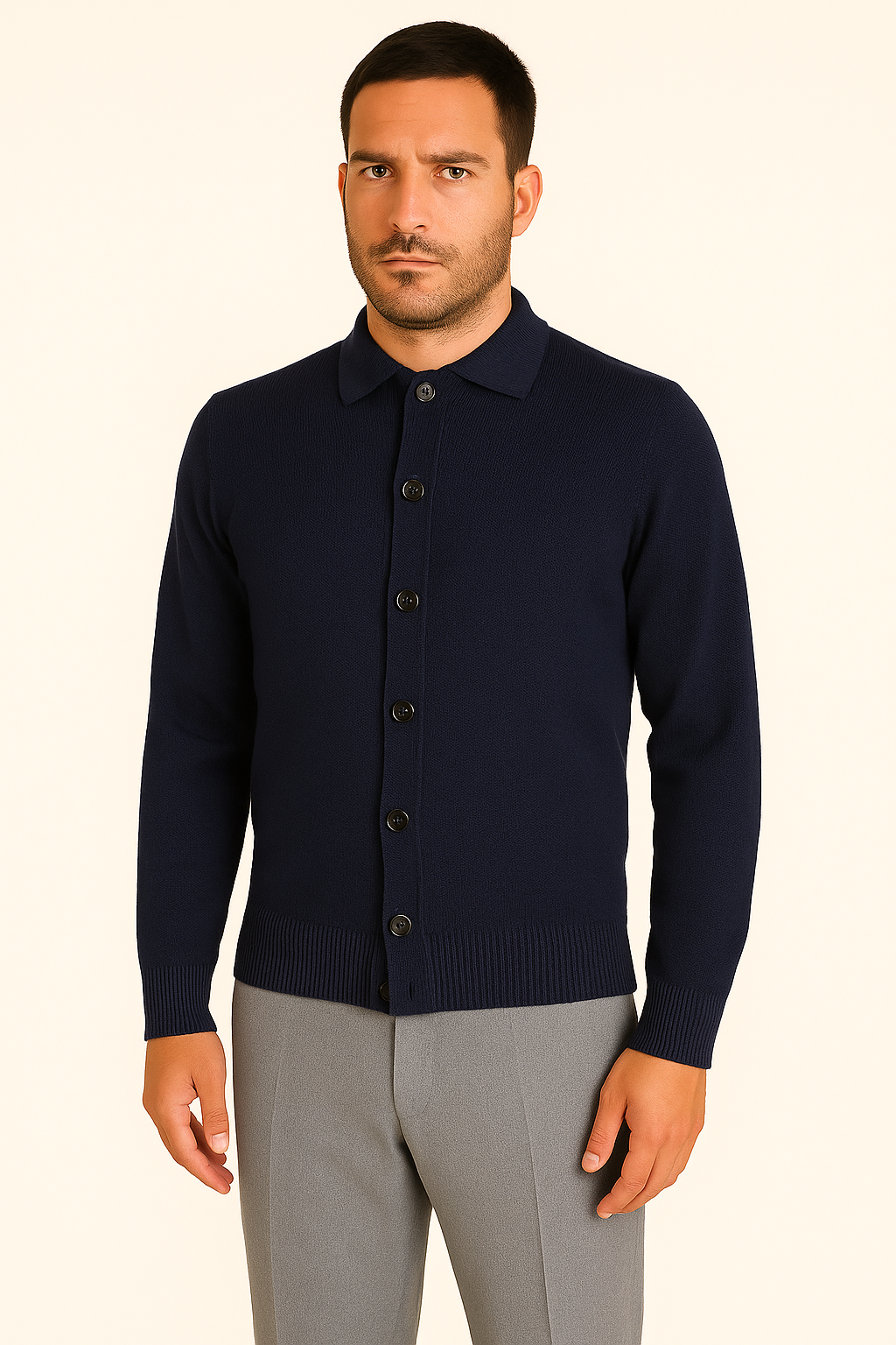 MASQ Cardigna con collo camicia